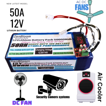 12v 50A lithium Battery With Active Balancer and Voltmeter